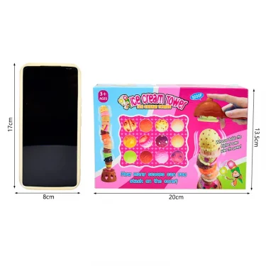 Children's Ice Cream Stacking Games Simulated Food Stack Up Play Kids Kitchen Pretend Play Toy Educational Toys For Gift Box 6