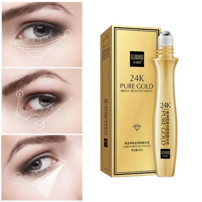 24K Gold Bright Eye Roller Eye Cream Hydrating Moisturizing Eye Serum Eye Care Dark Circles Removal Anti Eye Bags 15ml L2P8 5