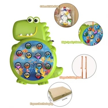 Dinosaur Simple Magnetic Fishing Toys Play Rod Game Toys for Children Baby Montessori with Rod Kids Educational Rotating Gift 5