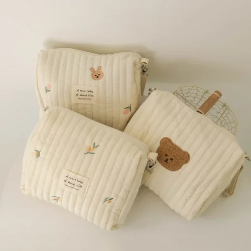 New Mommy Bag Cute Print Embroidery Mommy Bag Zipper Newborn Baby Diaper Bag Nappy Pouch Travel Stroller Storage Bags 1