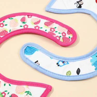 Random 5pcs/set Baby Girl Boy Feeding Bibs Waterproof Apron Cartoon Towel Kids Toddler Dinner Burp Cloths 4
