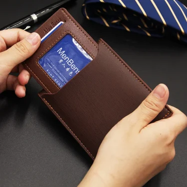 Fashion Men's Wallet PU Leather Short Card Holder Purse for Men Luxury Designer Billfold Male Portable Small Cardholder Wallets 3