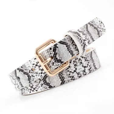 105x2.3cm High Quality lady Retro Pu Leather Snake skin texture Waist Belt Women Jeans、 dresses clothing paired with fine belt 5