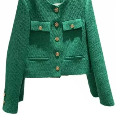 SMTHMA Korean Chic Female Tweed Basic Jacket Coat Women Clothing Runway Style Woolen Outerwear 2