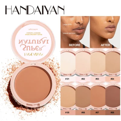 8 Color Matte Face Pressed Powder 24 Hours Oil Control Natural Setting Powder Foundation Full Coverage Waterproof Lasting Makeup 1