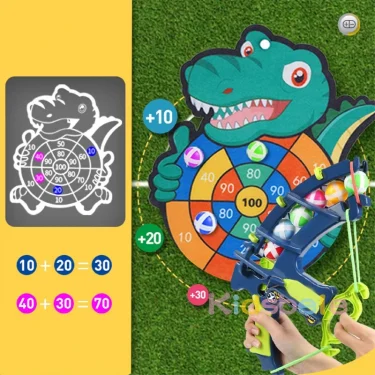 Dinosaur Sticky Ball Bow Target Dartboard Elephant Educational Toy Kids Slingshot Play Arrow Toy Set Children Outdoor Game Toys 2