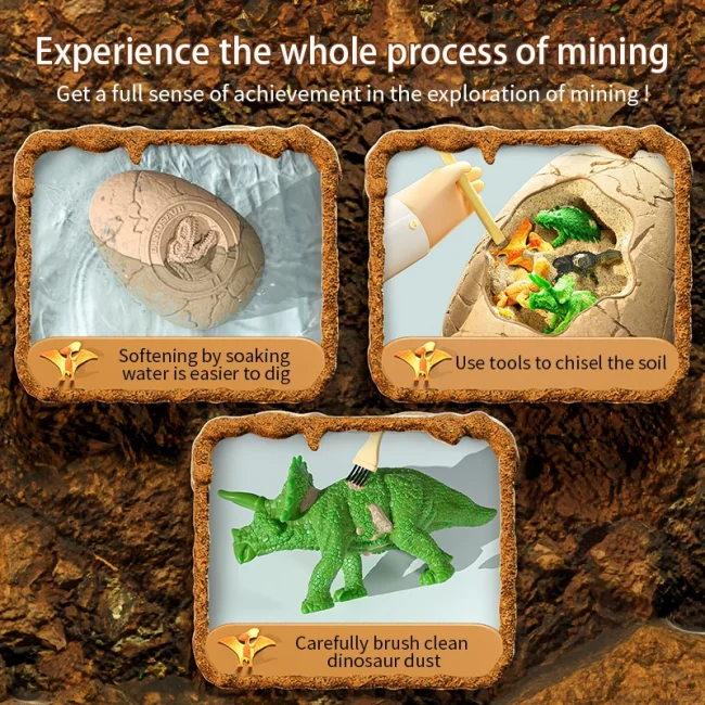Children archaeology dig dinosaur eggs toy dinosaur fossils Boys and girls diy handmade blind box dig earth dig treasure puzzle 5