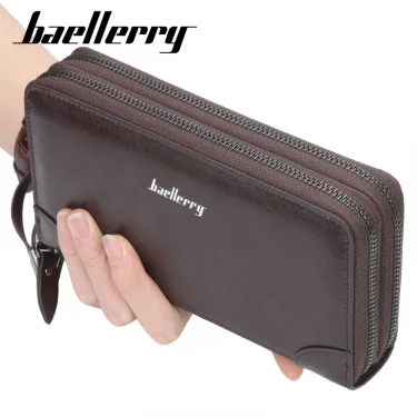 Name Engraving Baellerry Men's Long Purse Men Wallets Men Clutch Wallets Business Large Capacity High Quality Brand Male Purse 1
