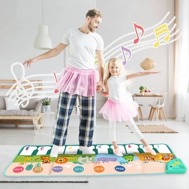 Coolplay 110x36cm Musical Piano Mat for Kids Toddlers Floor Keyboard Dance Mat with 8 Animal Sounds Baby Mat Educational Toys 6