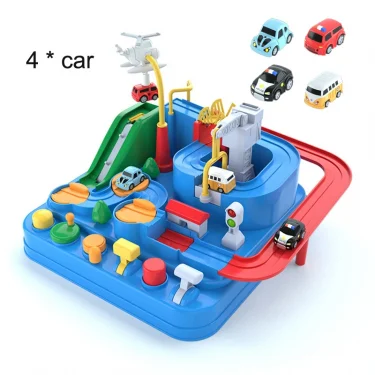Racing Rail Car Model Educational Toys Children Track Adventure Game Brain Mechanical Interactive Train Animals Space Rocket Toy 2