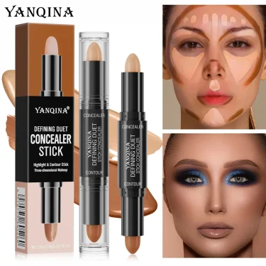 Contour Stick Duo, Double-Ended Highlight and Shadow Cream, Waterproof Full Coverage Concealer, Natural Finish Makeup for All Sk 2