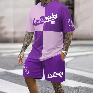 Men's T-shirt Pants Tracksuit 3D Print T Shirts Trousers Sets 2 Pieces Fashion Streetwear Male Oversized Suits Sportswea 4