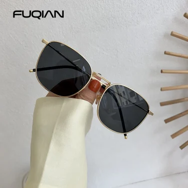 Fashion Metal Square Sunglasses Women Men Stylish Round Sun Glasses Ladies Retro Black Driving Shades UV400 5