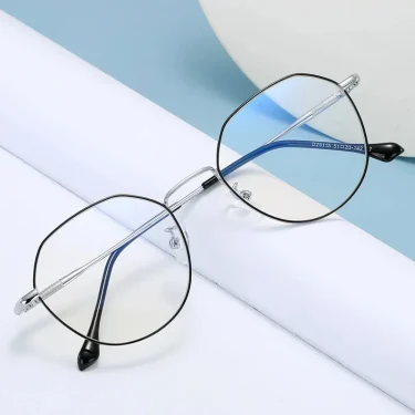 Metal Round Anti Blue Light Glasses Women Men Classic Square Eyeglasses Frames Transparent Computer Glasses Oculos Feminino 2
