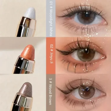 Double-sided Eyeshadow Stick - Highlighter & Brightening Pen with Pearly Glitter & Matte Finish 2