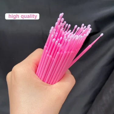 100Pcs Eyelash Cleaning Brush Lash Extension Micro Cotton Swab Individual Eyelashes Microbrush Beauty Makeup Clean Remover Tools 6