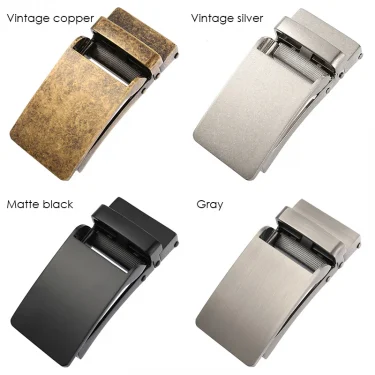 VATLTY 100cm-130cm Leather Belt for Men Alloy Automatic Buckle Silver Belt Male 31mm Non-porous Cowhide Boss Brown Belt Girdles 5