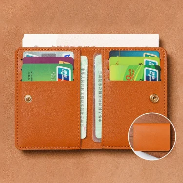 High Brand Card Bag Two Fold Buckle Small Wallet Portable Bank Card Driver'S License Two In One Ultra Light Thin Card Bag Wallet 1