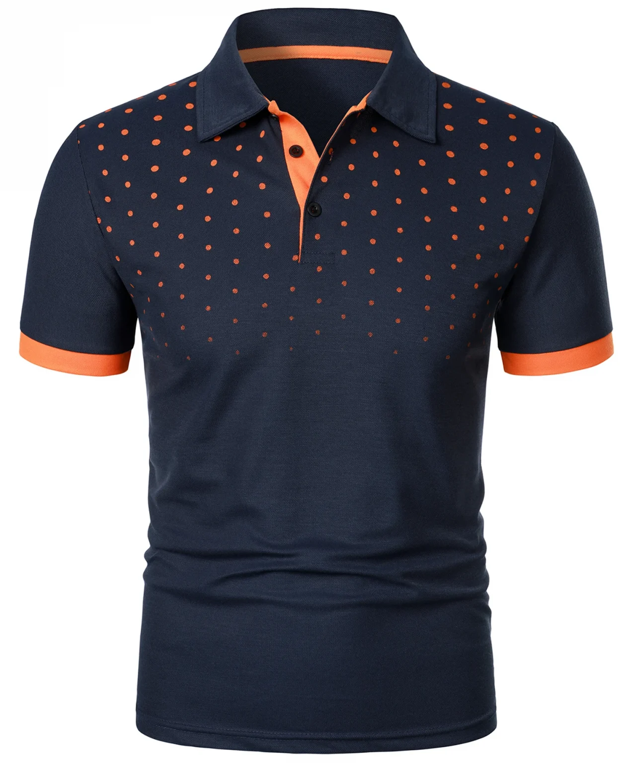 Men's 3D printed short sleeve and lapel short sleeve color matching fashion 2