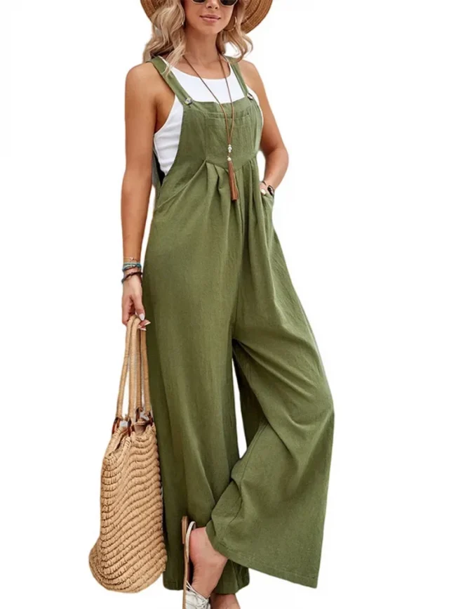 Women Loose Fit Fashion Overalls Wide Leg Baggy Bib Overalls Jumpsuit Dungarees Summer Jumpsuit Casual Elegant Overalls Summer 4