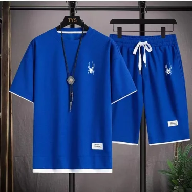 NewSummer New Mens Tracksuit Linen Fabric T-shirt and Shorts Two Piece Set Men Sports Suit Fashion Breathable Sets 6