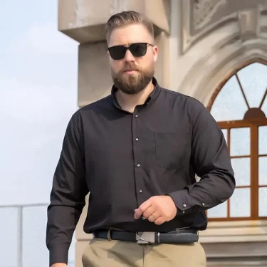 Men Plus Size Long Sleeve Shirt Formal Business Shirt Big Size 60-175 Kg 2