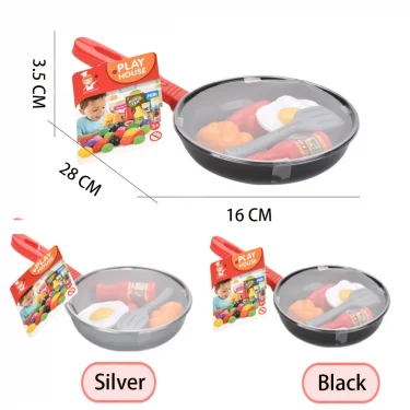 8PCS Children Kitchen Food Toys Simulation Cookware Game Set Pretend Play Pot Steak Vegetable Bread Hot Dog Omelette Kids Gift 6