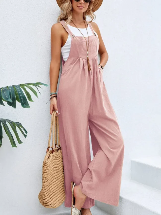 Women Loose Fit Fashion Overalls Wide Leg Baggy Bib Overalls Jumpsuit Dungarees Summer Jumpsuit Casual Elegant Overalls Summer 5