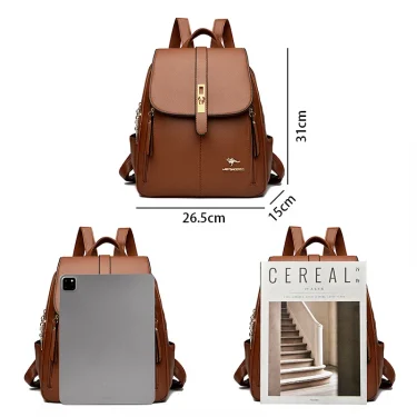 Winter New Women Leather Backpacks Fashion Shoulder Bags Female Backpack Ladies Travel Backpack School Bags For Girls Sac 2