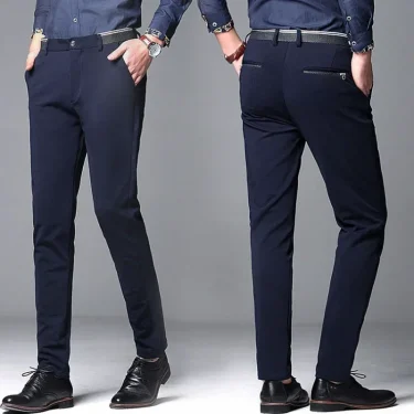 Men's Elastic Straight Suit Pants for Business Casual and Formal Wear in Spring and Autumn Men's Dress Pants Plus Size 28-40 4