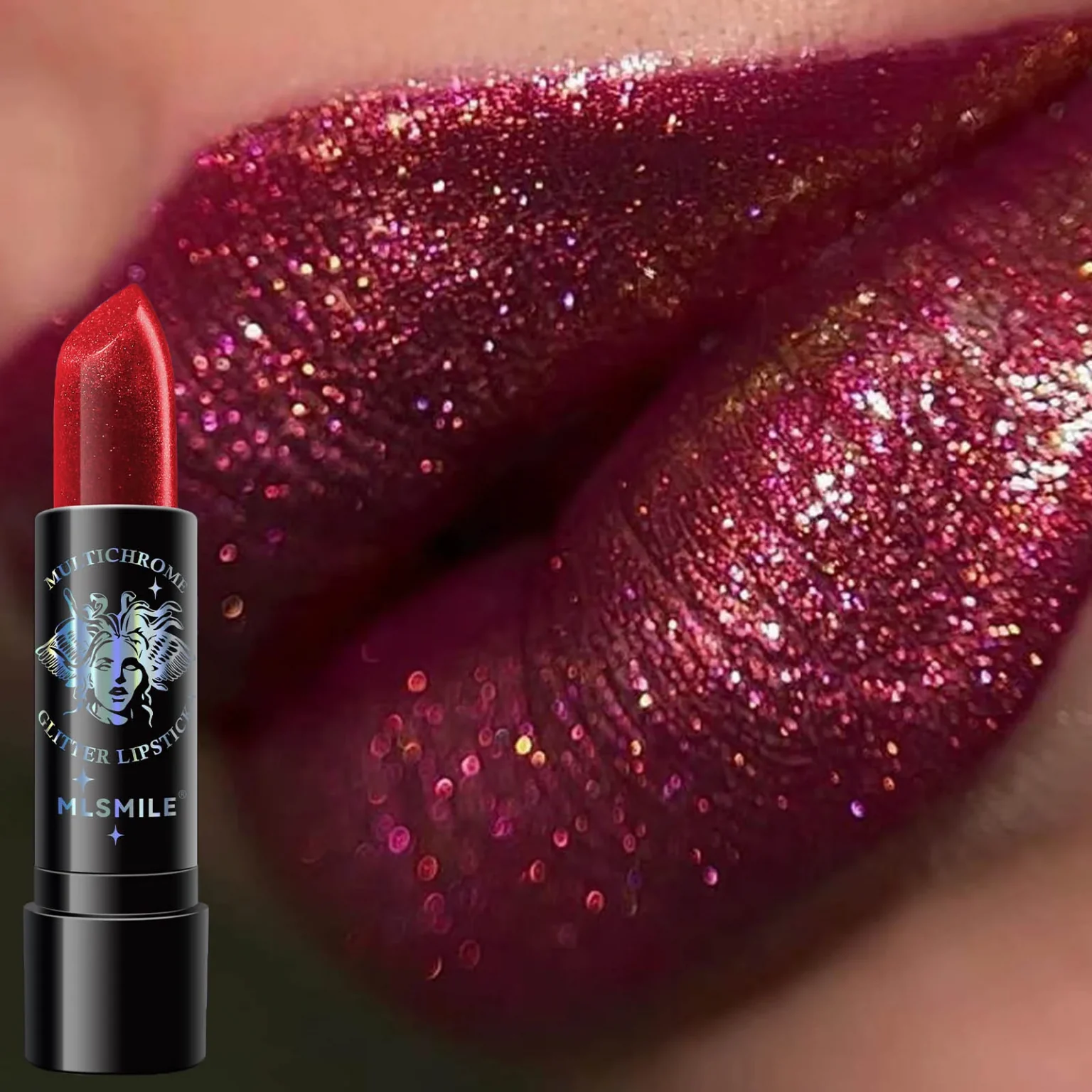 6Colors Glitter Lipstick Waterproof Long Lasting Diamond Pearlescent Metallic Lipstick Black Lipgloss Women Lips Makeup Cosmetic 1