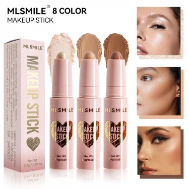 MLSMILE 8 Color High Gloss Pearl Contouring Stick Face Brightening Sleeper Silkworm Pen three-dimensional Face contour Shadow 1
