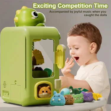 Dinosaur Claw Machine Toys Electronic Arcade Game Adjustable Catch Doll Machine Music Mini Vending Birthday Gift For Kids 3