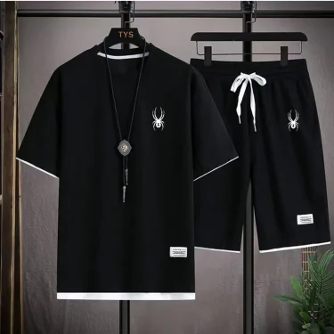 NewSummer New Mens Tracksuit Linen Fabric T-shirt and Shorts Two Piece Set Men Sports Suit Fashion Breathable Sets 2