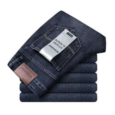 New Business Men's Jeans Casual Straight Stretch Fashion Classic Blue Black Work Denim Trousers Male Brand Clothing 2