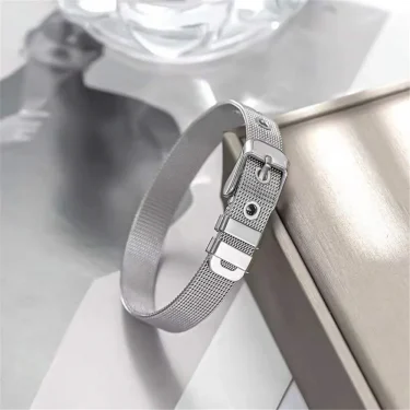 MKENDN Simple Style 10mm Mens Stainless Steel Mesh Milanese Belt Watch Band Charm Bracelet Adjustable Buckle Clasp 2