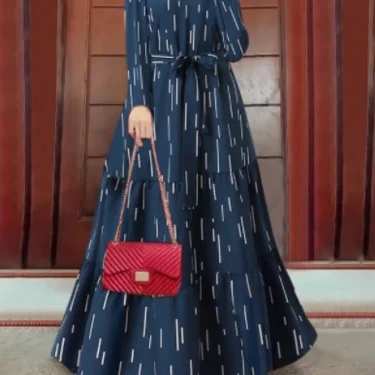 Eid Muslim Abaya for Women Print Dress Jalabiya Lace Up Saudi Arab Long Robe Ramadan Morocco Dubai Abayas Kaftan Islam Vestidos 6