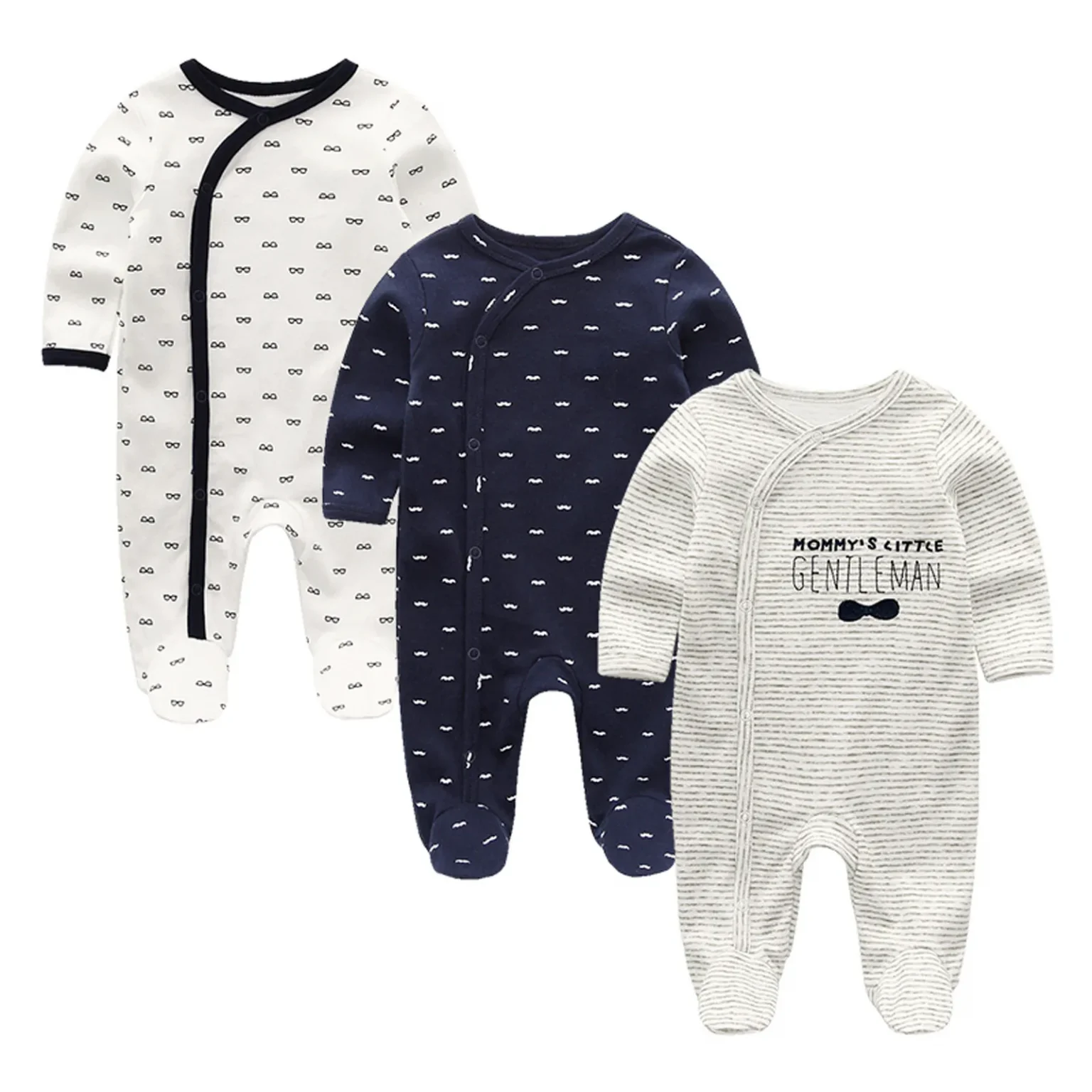Kiddiezoom 3 Pcs/Lot Autumn Winter Unisex Cartoon Long Sleeve Baby Boy Girl Romper 100%Cotton Soft Newborn Jumpsuits Clothing 5