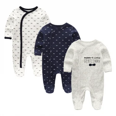 Kiddiezoom 3 Pcs/Lot Autumn Winter Unisex Cartoon Long Sleeve Baby Boy Girl Romper 100%Cotton Soft Newborn Jumpsuits Clothing 5