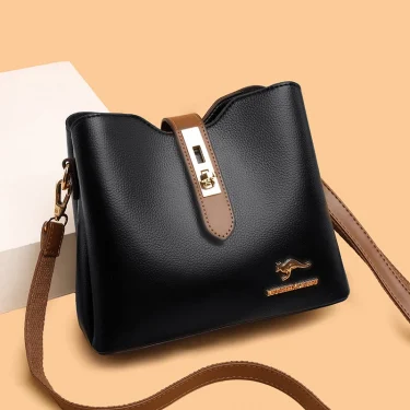 Luxury PU Leather Handbag Fashion Designer Pure Color Simple Women's Shoulder Bag Large-Capacity Casual Diagonal Woman Tote Bags 2
