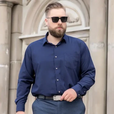 Men Plus Size Long Sleeve Shirt Formal Business Shirt Big Size 60-175 Kg 4