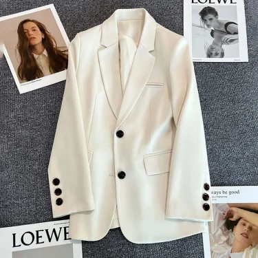 Elegant Office Lady Blazer Woman Fashion Long Sleeve Single Button Blazers New In Coats And Jackets Clothing Outerwears 2