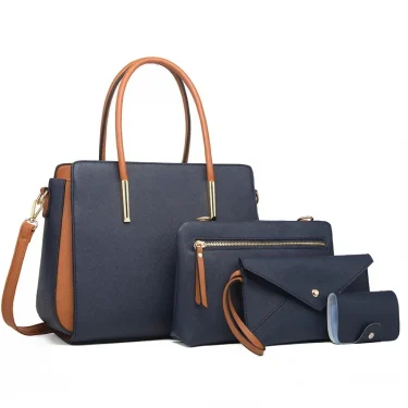 TRAVEASY 2024 Designer Bags Luxury 4 Pcs Set Women's Shoulder Bag Candy Color Hard PU Leather Elegant Ladies Purses and Handbags 4