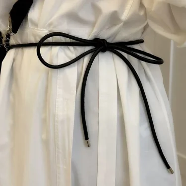 Female Waistband Round Leather Rope Thin Belt Women Dress Skirt Sweater Coat Vintage Bow Knot Long Waist Rope Decorative Belt 2