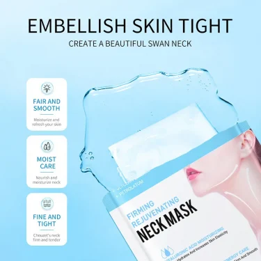 10pcs SADOER Hyaluronic Acid Neck Mask Collagen Firming Neck Masks Nourishing Brightening Beauty Moisturizing Necks Skin Care 3