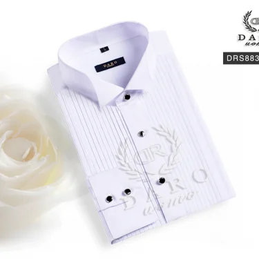 DR DARO UOMO Mens shirts white tuxedo shirt party wedding shirt 883-white 4