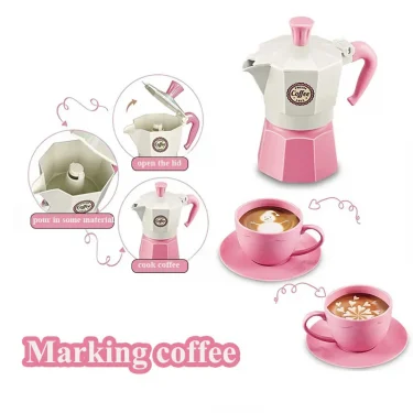 4/11PCS retend Play Simulation Coffee Set Tableware Play House/Outdoor Kitchen DIY Afternoon Tea Game Toy For Children Kids Gift 4