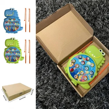 Dinosaur Simple Magnetic Fishing Toys Play Rod Game Toys for Children Baby Montessori with Rod Kids Educational Rotating Gift 6