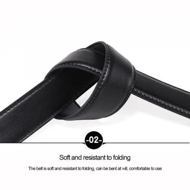 Fashion Lychee Pattern Men's Automatic Buckle Belts No Buckle Belt Men High Quality Belt Male Leather Strap Jeans 3.5cm Belts 4