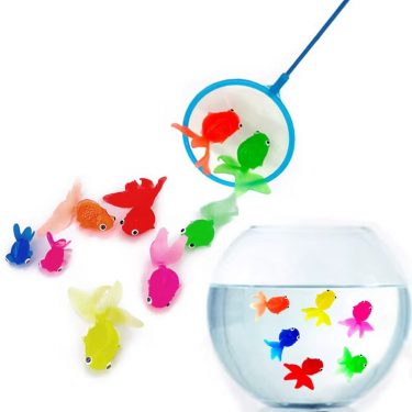 7pcs/set Kids Soft Rubber Gold Fish Baby Bath Toys for Children Simulation Mini Goldfish Water Toddler Fun Swimming Beach Gifts